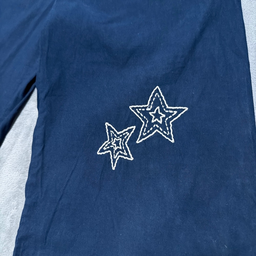 Maeve The Colette Pants Womens 32 Navy Blue Star Embroidered Wide Leg Cropped - Picture 4 of 14
